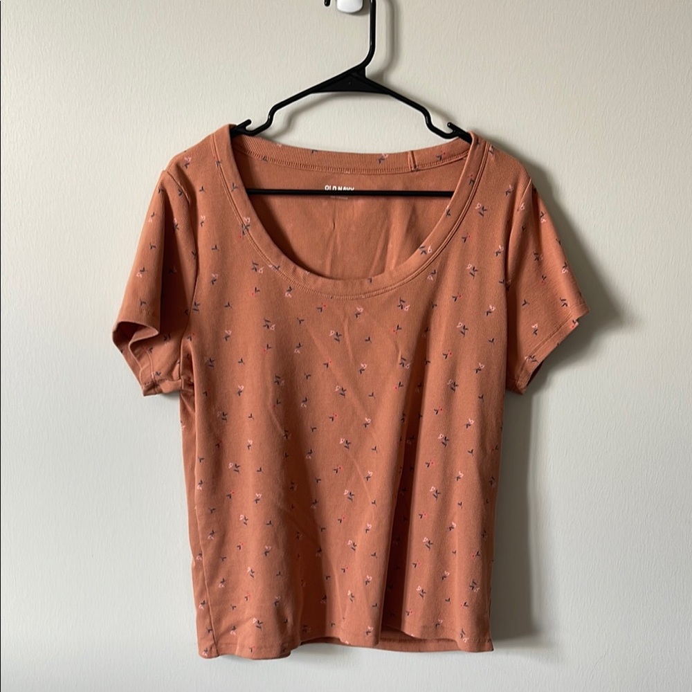 Women's light Orange Patterned Top
